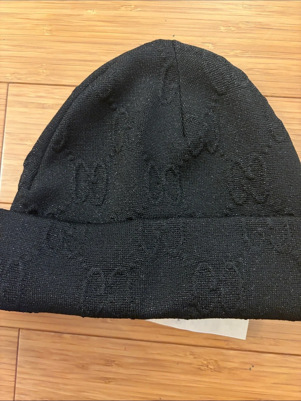 Authentic Gucci Black Knit Logo Cuff Beanie